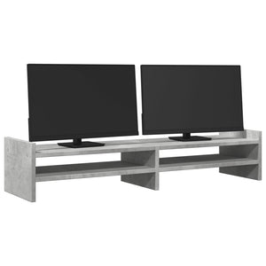 vidaXL Monitorständer Betongrau 100x27x20 cm Holzwerkstoff