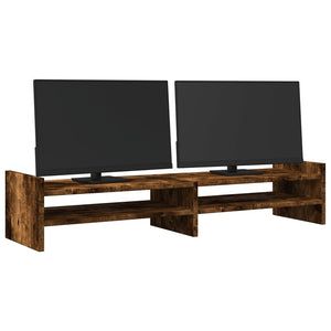 vidaXL Monitorständer Räuchereiche 100x27x20 cm Holzwerkstoff