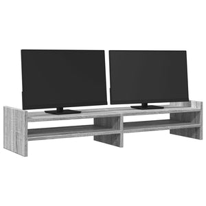 vidaXL Monitorständer Grau Sonoma 100x27x20 cm Holzwerkstoff