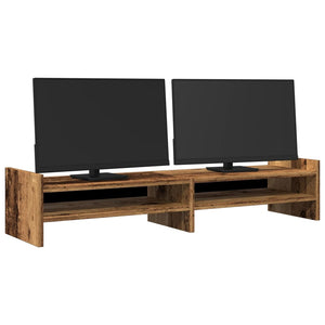 vidaXL Monitorständer Altholz-Optik 100x27x20 cm Holzwerkstoff