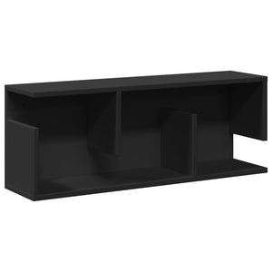 vidaXL Wandschrank 80x20x30 cm Schwarz Holzwerkstoff