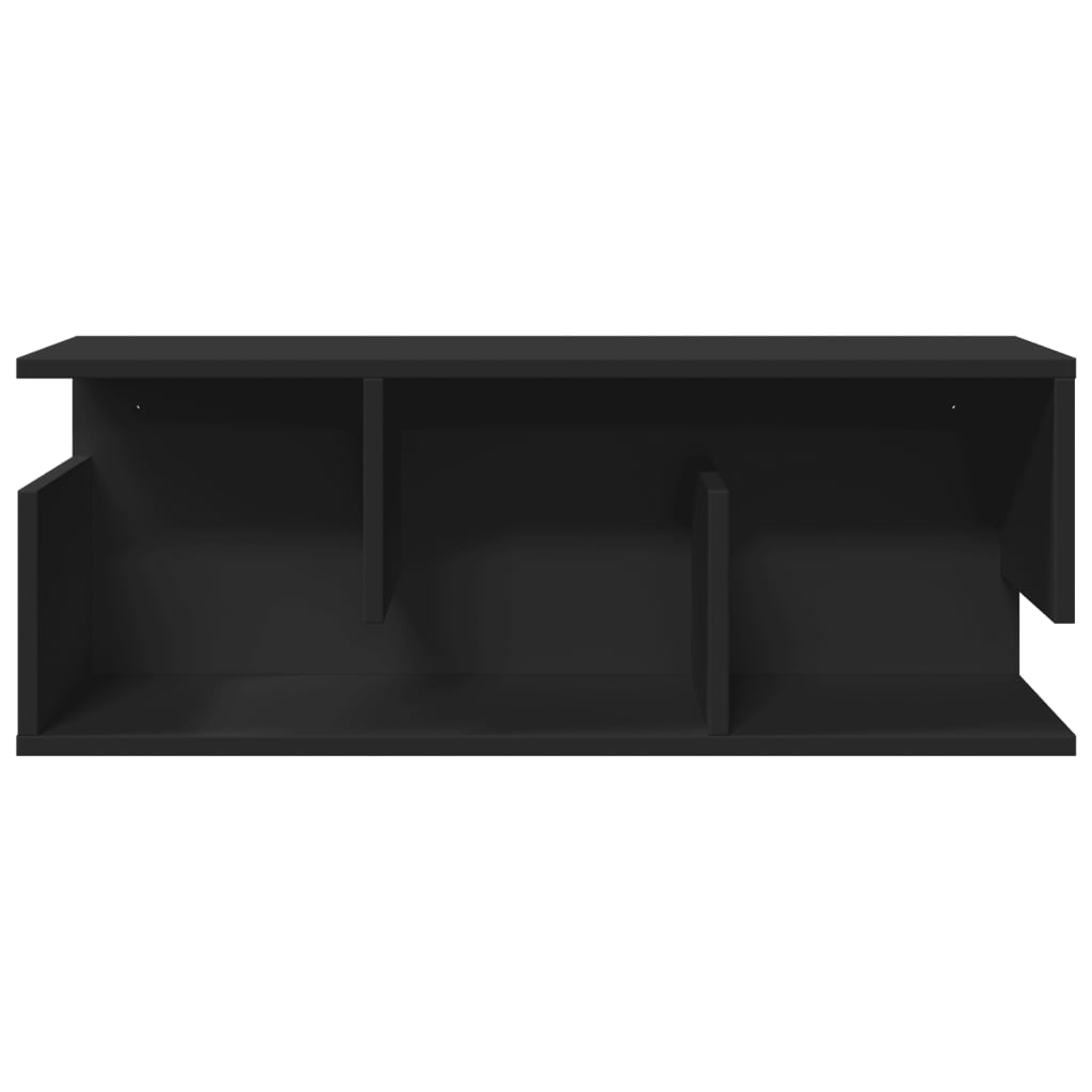 vidaXL Wandschrank 80x20x30 cm Schwarz Holzwerkstoff