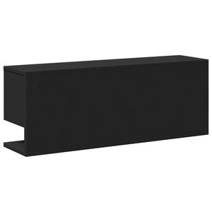 vidaXL Wandschrank 80x20x30 cm Schwarz Holzwerkstoff