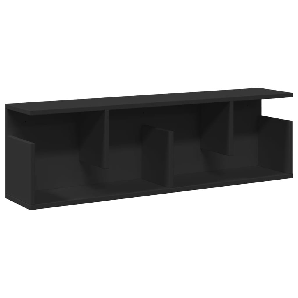 vidaXL Wandschrank 100x20x30 cm Schwarz Holzwerkstoff