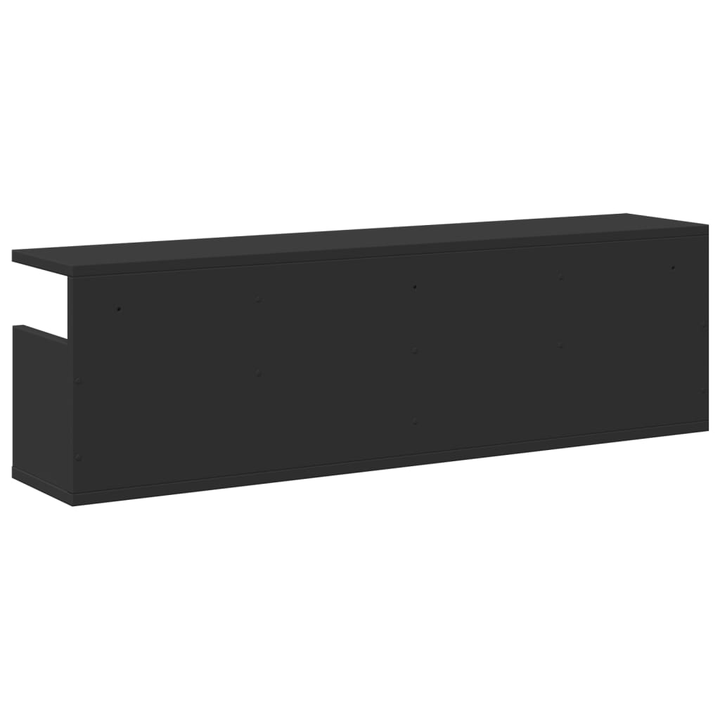 vidaXL Wandschrank 100x20x30 cm Schwarz Holzwerkstoff