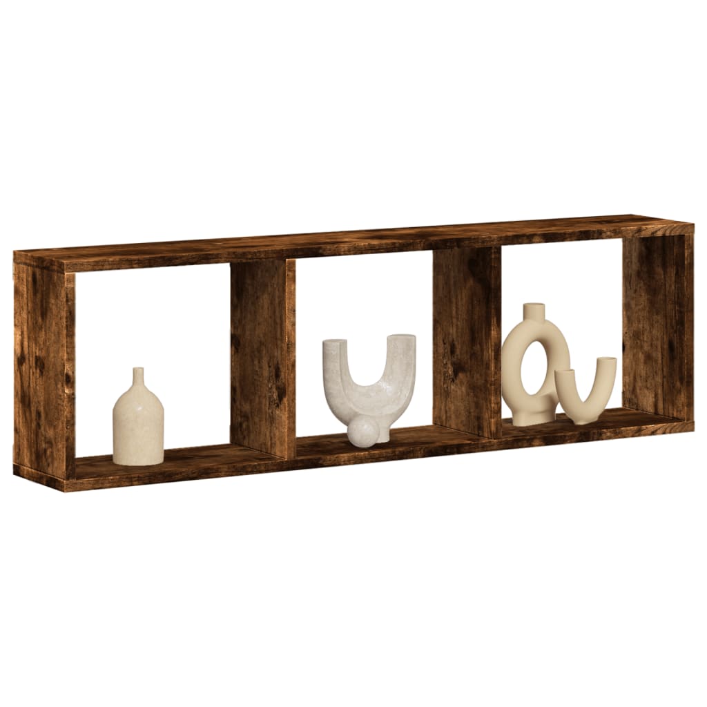 vidaXL Wandschrank 100x16x30 cm Räuchereiche Holzwerkstoff