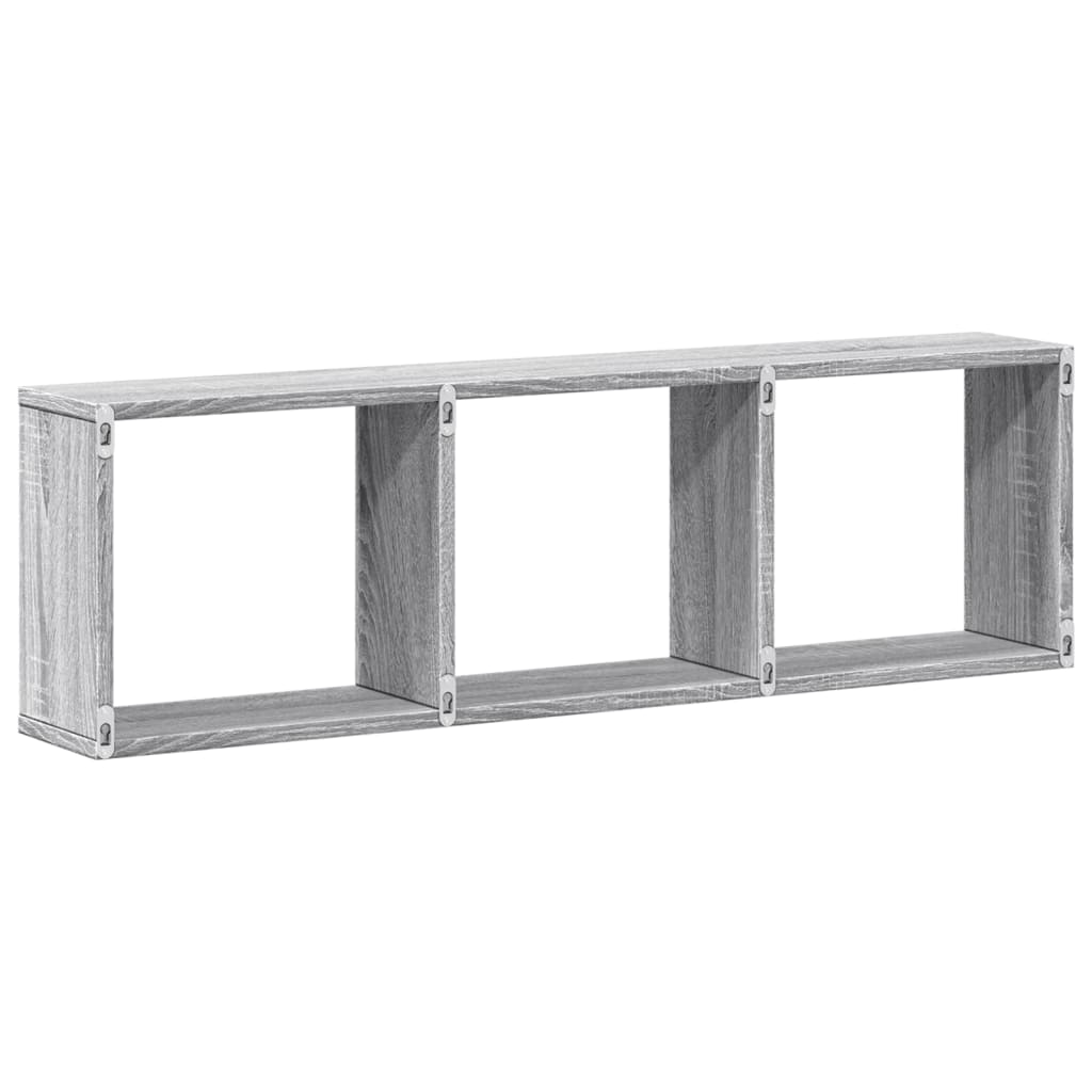 vidaXL Wandschrank 100x16x30 cm Grau Sonoma Holzwerkstoff