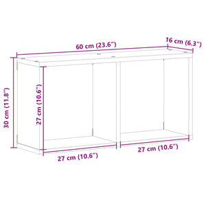 vidaXL Wandschrank 60x16x30 cm Betongrau Holzwerkstoff