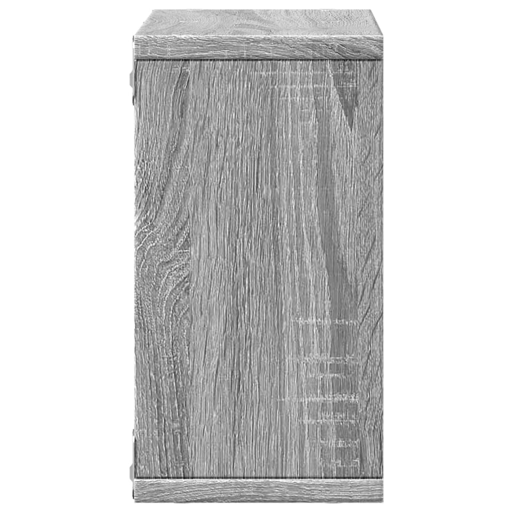 vidaXL Wandschrank 60x16x30 cm Grau Sonoma Holzwerkstoff