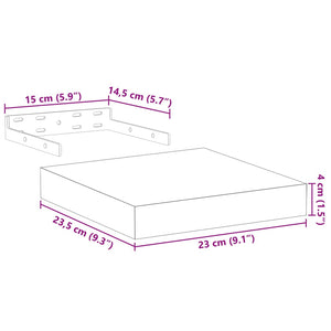 vidaXL Schweberegal 4 Stk. 23x23,5x4 cm Holzwerkstoff