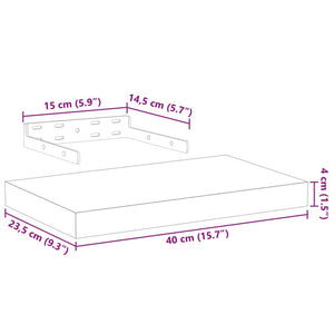 vidaXL Schweberegale 2 Stk. 40x23,5x4 cm Holzwerkstoff