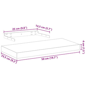 vidaXL Schweberegale 2 Stk. 50x23,5x4 cm Holzwerkstoff