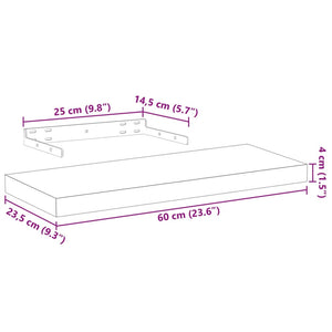 vidaXL Schweberegale 2 Stk. 60x23,5x4 cm Holzwerkstoff