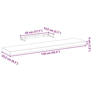 vidaXL Schweberegale 2 Stk. 110x23,5x4 cm Holzwerkstoff