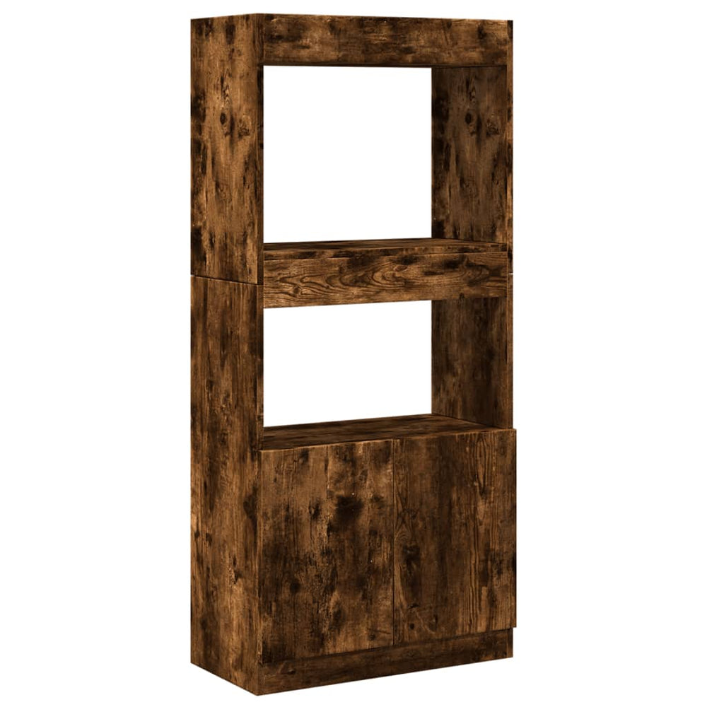 Highboard Räuchereiche 63x33x140 cm Holzwerkstoff VIDAXL