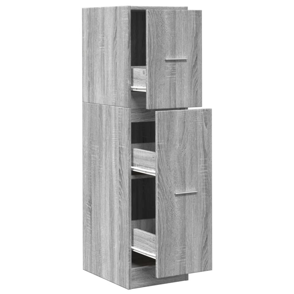 vidaXL Apothekerschrank Grau Sonoma 30x41x118 cm Holzwerkstoff