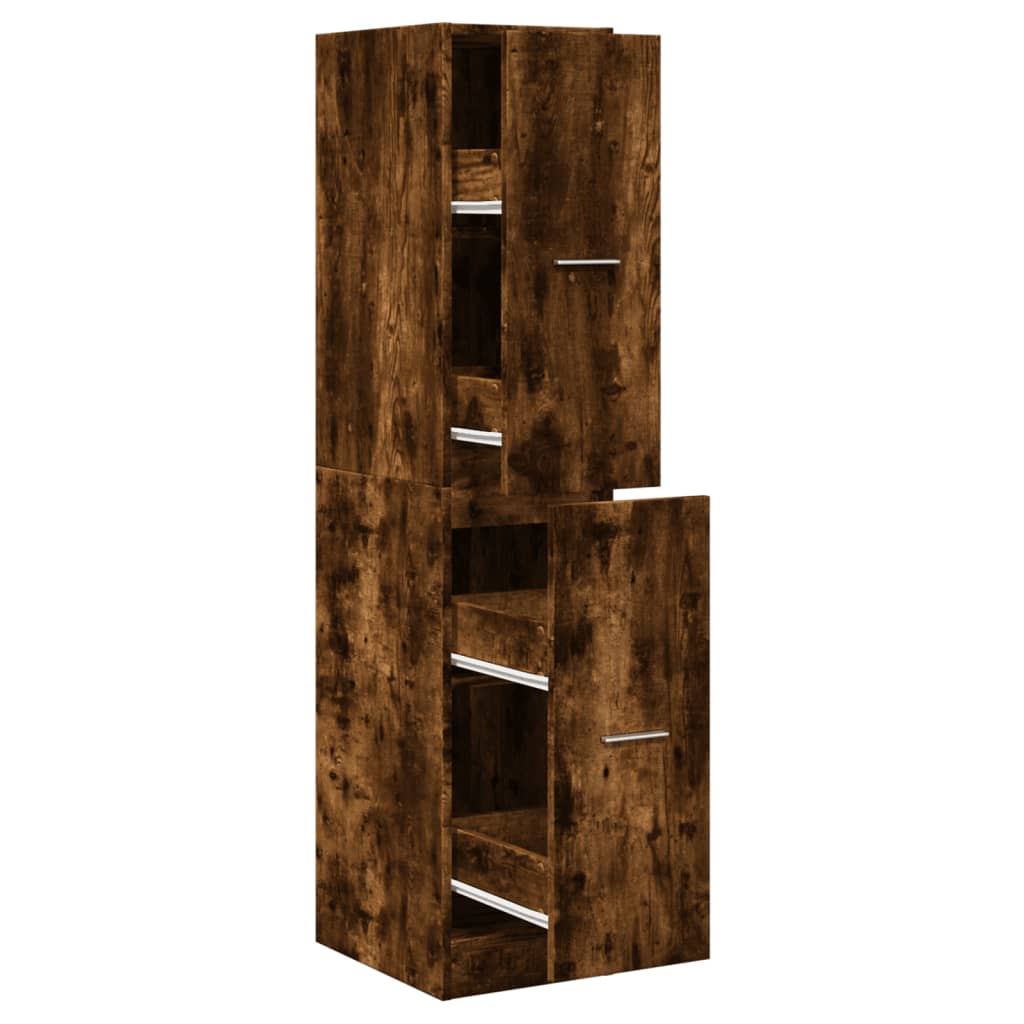 vidaXL Apothekerschrank Räuchereiche 30x41x144,5 cm Holzwerkstoff