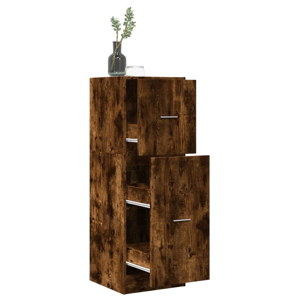 vidaXL Apothekerschrank Räuchereiche 40x41x118 cm Holzwerkstoff