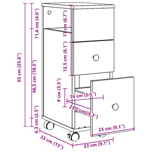 vidaXL Badschrank Schmal mit Rollen Weiß Holzwerkstoff