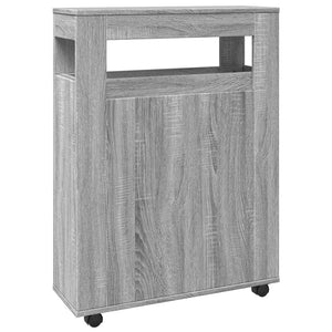 vidaXL Badschrank Schmal mit Rollen Grau Sonoma Holzwerkstoff