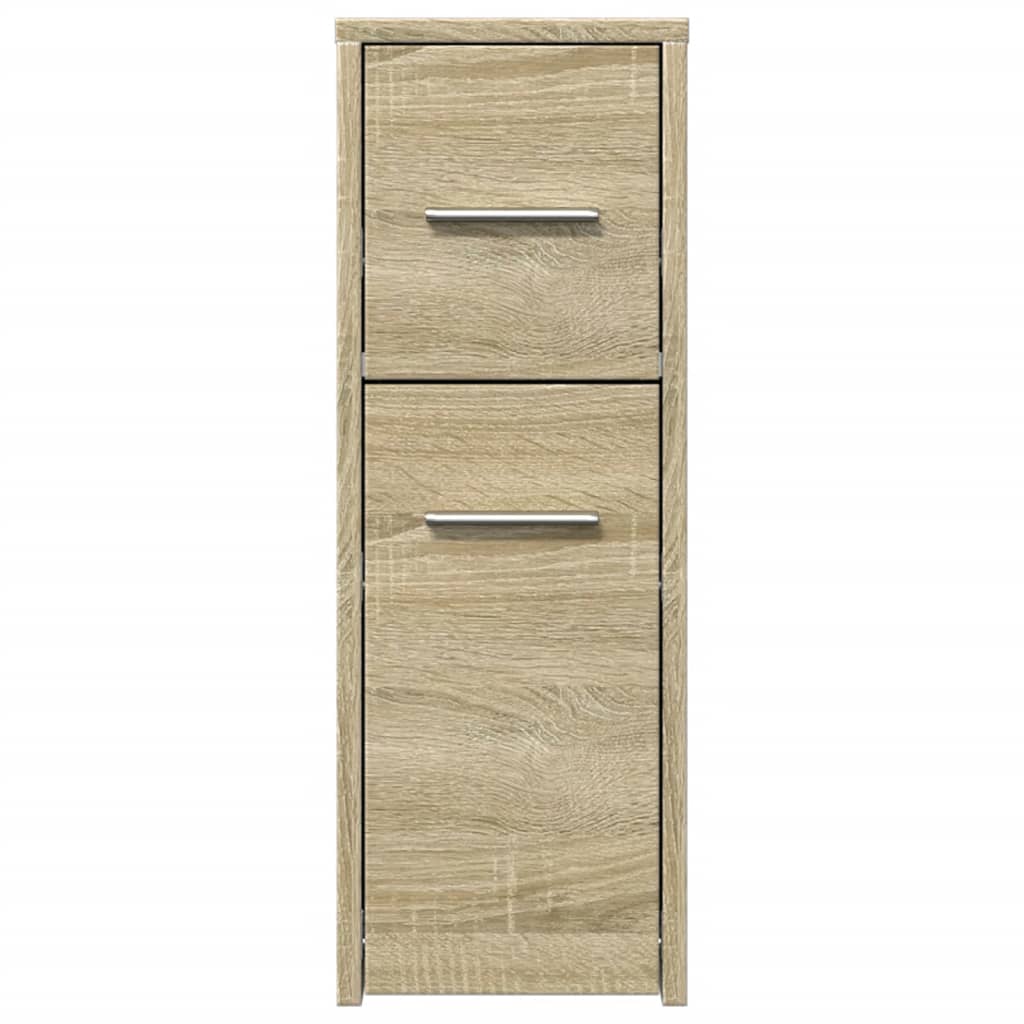 Badschrank Schmal mit Rollen Sonoma-Eiche Holzwerkstoff VIDAXL