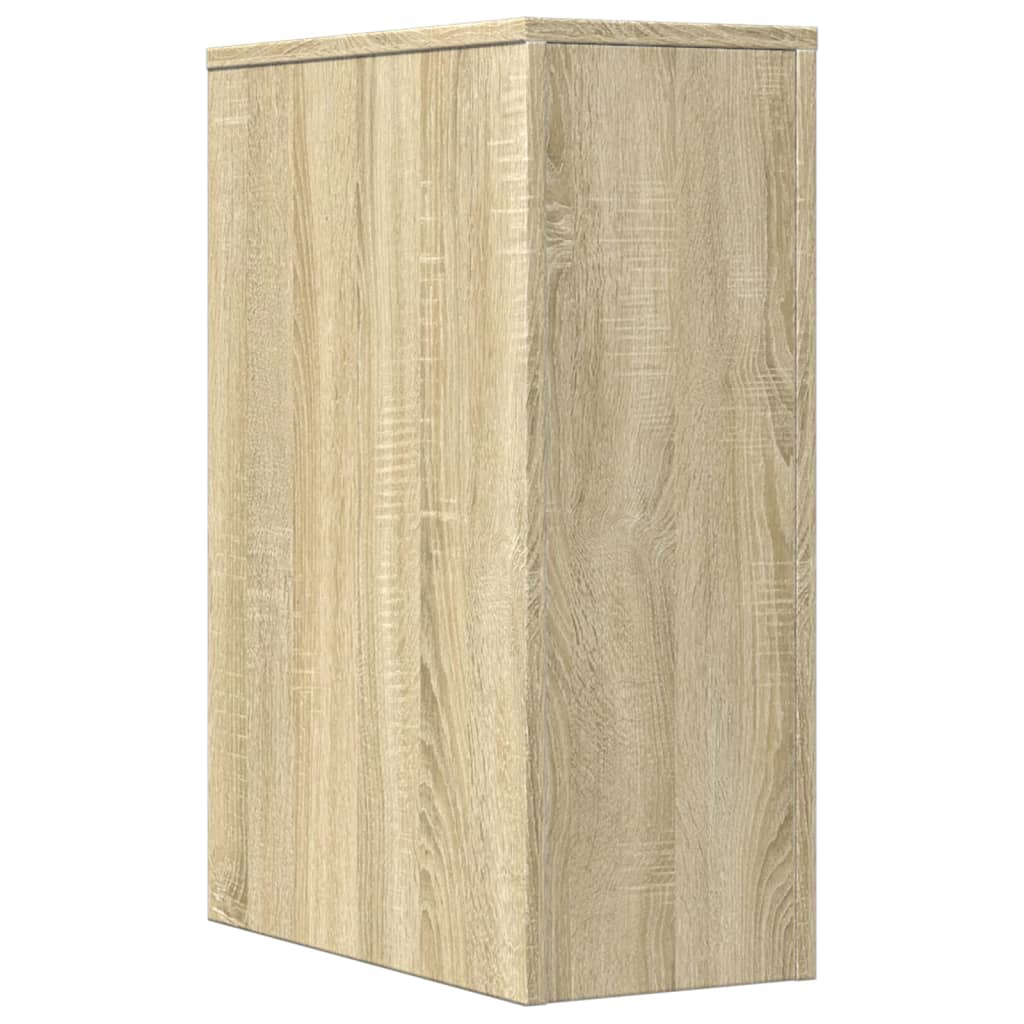 Badschrank Schmal mit Rollen Sonoma-Eiche Holzwerkstoff VIDAXL