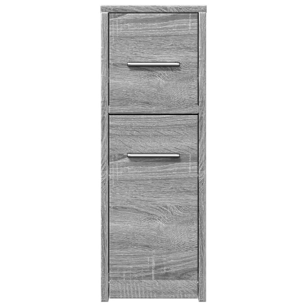 Badschrank Schmal mit Rollen Grau Sonoma Holzwerkstoff VIDAXL