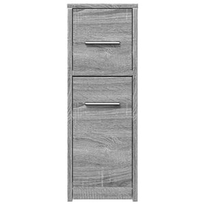 Badschrank Schmal mit Rollen Grau Sonoma Holzwerkstoff VIDAXL