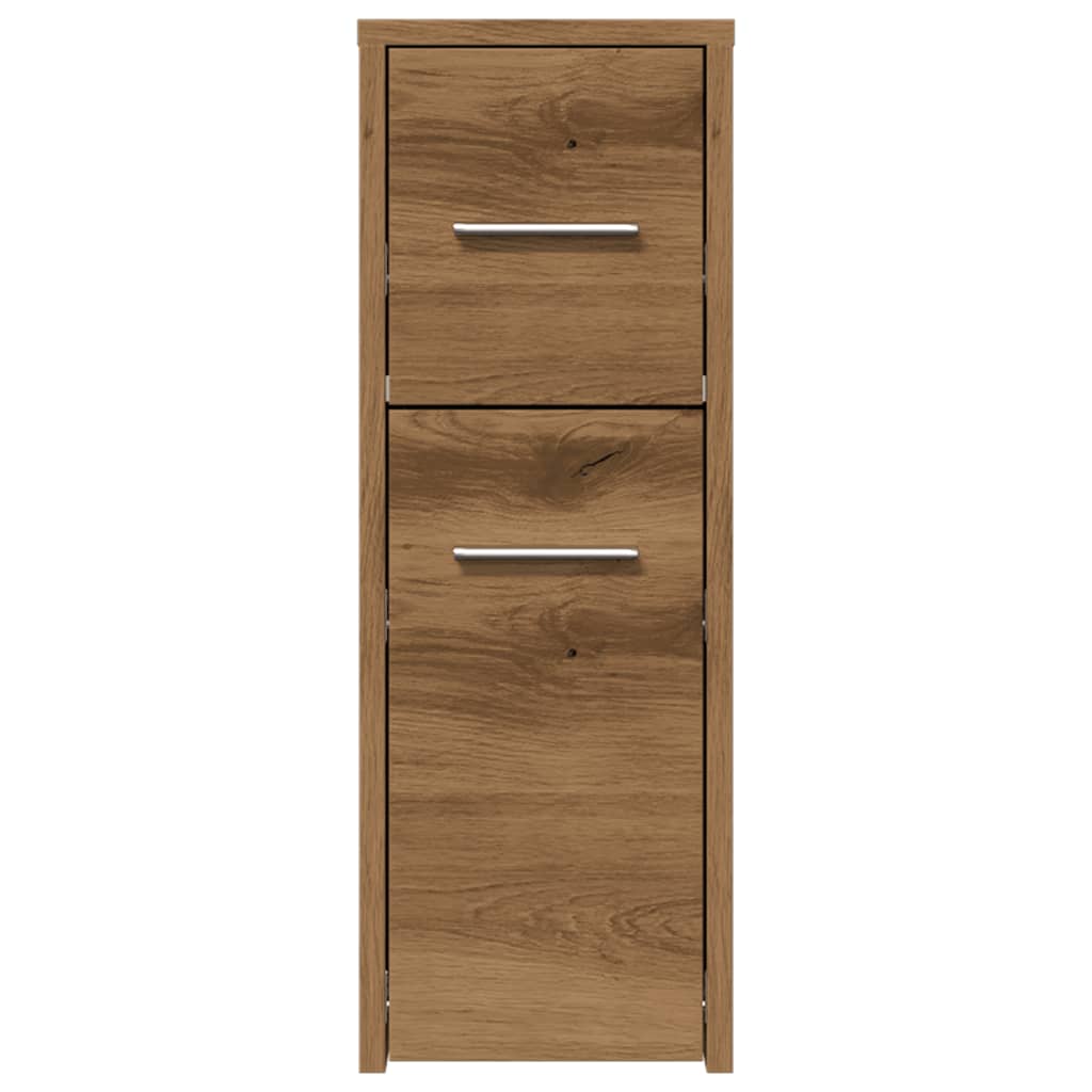 Badschrank Schmal mit Rollen Artisan-Eiche Holzwerkstoff VIDAXL