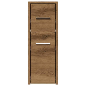 Badschrank Schmal mit Rollen Artisan-Eiche Holzwerkstoff VIDAXL