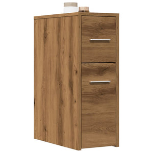 Badschrank Schmal mit Rollen Artisan-Eiche Holzwerkstoff VIDAXL