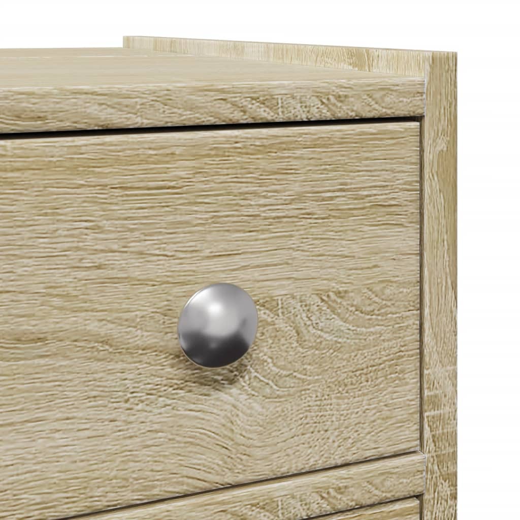 vidaXL Badschrank Schmal mit Rollen Sonoma-Eiche Holzwerkstoff