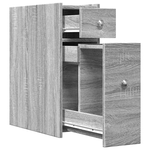 vidaXL Badschrank Schmal mit Rollen Grau Sonoma Holzwerkstoff