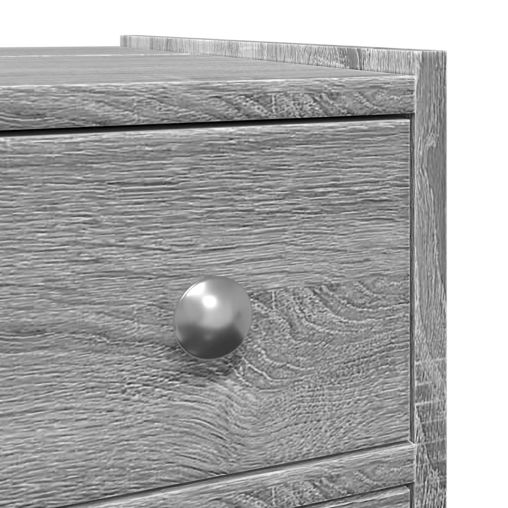 vidaXL Badschrank Schmal mit Rollen Grau Sonoma Holzwerkstoff