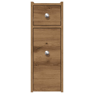 vidaXL Badschrank Schmal mit Rollen Artisan-Eiche Holzwerkstoff