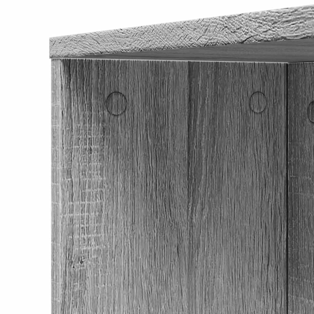 vidaXL Badschrank Schmal mit Rollen Grau Sonoma Holzwerkstoff