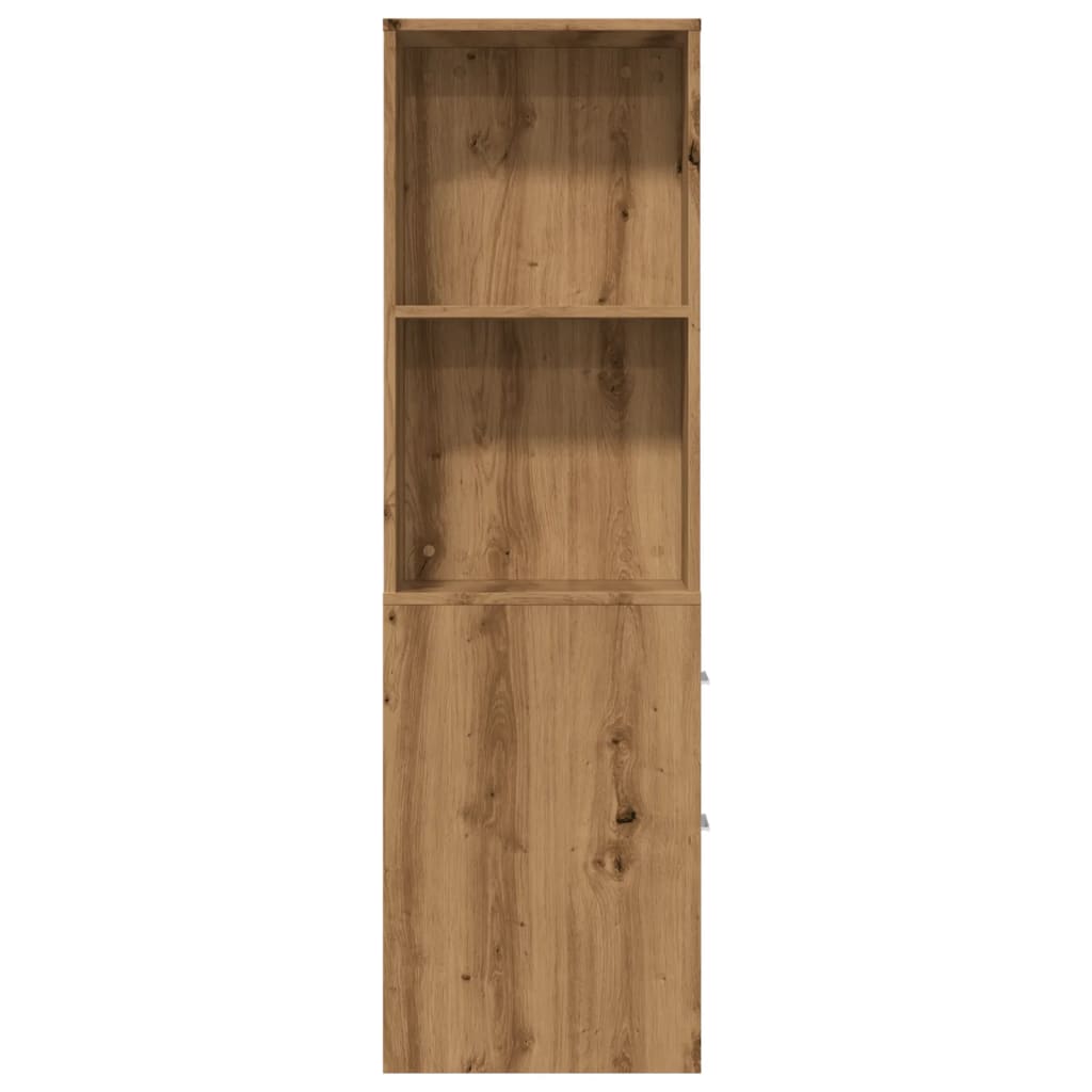 vidaXL Badschrank Schmal mit Rollen Artisan-Eiche Holzwerkstoff