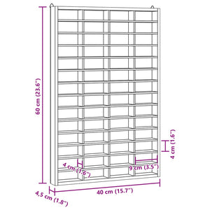 vidaXL Wandvitrine mit 56 Fächern 40x4,5x60 cm