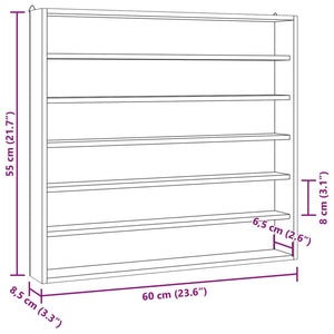 vidaXL Hängevitrine mit 6 Fächern 60x8,5x55 cm