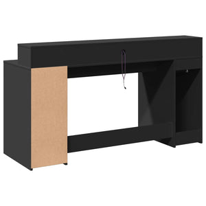 vidaXL LED-Schreibtisch Schwarz 160x55x91 cm Holzwerkstoff