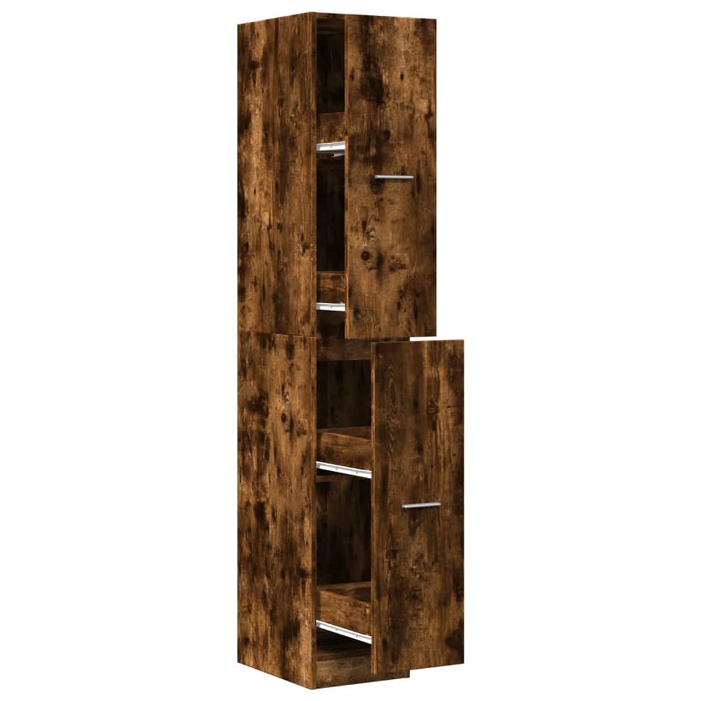 vidaXL Apothekerschrank Räuchereiche 30x41x174,5 cm Holzwerkstoff