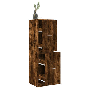 vidaXL Apothekerschrank Räuchereiche 40x41x144,5 cm Holzwerkstoff