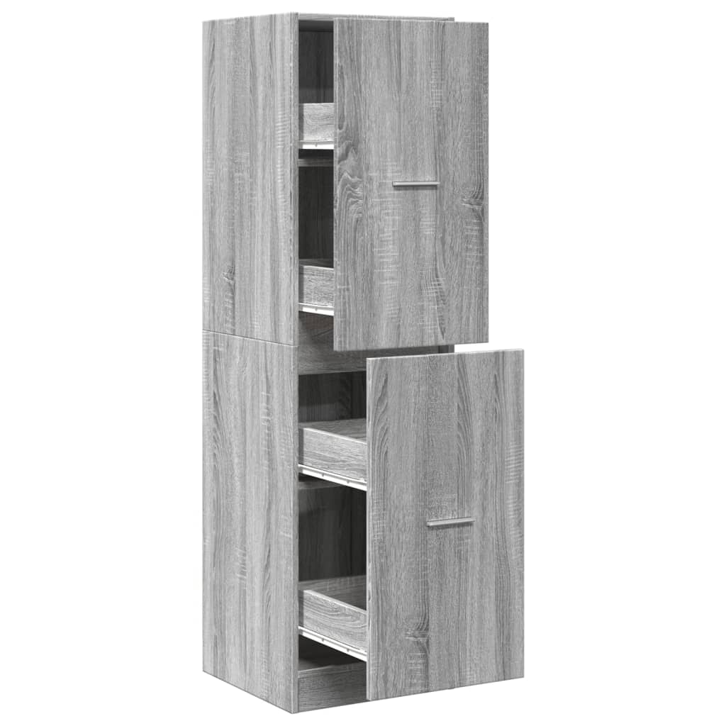 vidaXL Apothekerschrank Grau Sonoma 40x41x144,5 cm Holzwerkstoff