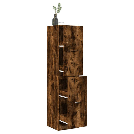 vidaXL Apothekerschrank Räuchereiche 40x41x174,5 cm Holzwerkstoff