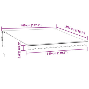 vidaXL Markise Automatisch mit LEDs Anthrazit & Weiß 400x300 cm