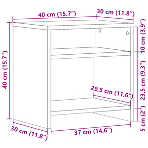 vidaXL Nachttisch Altholz-Optik 40x30x40 cm Holzwerkstoff