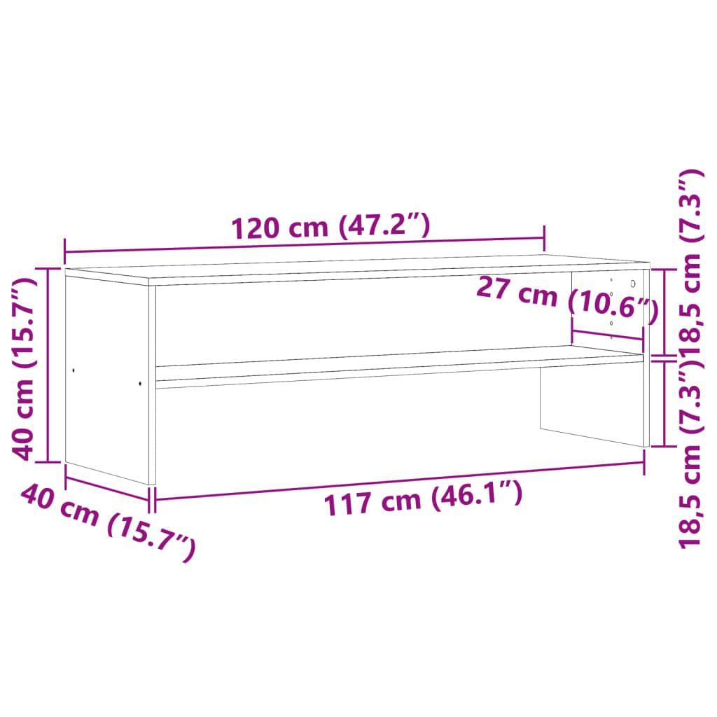 vidaXL TV-Schrank Altholz-Optik 120x40x40 cm Holzwerkstoff