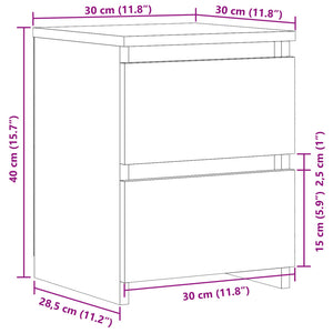 vidaXL Nachttisch Altholz-Optik 30×30×40 cm Holzwerkstoff