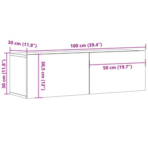 TV-Wandschrank Artisan-Eiche 100x30x30 cm Holzwerkstoff VIDAXL