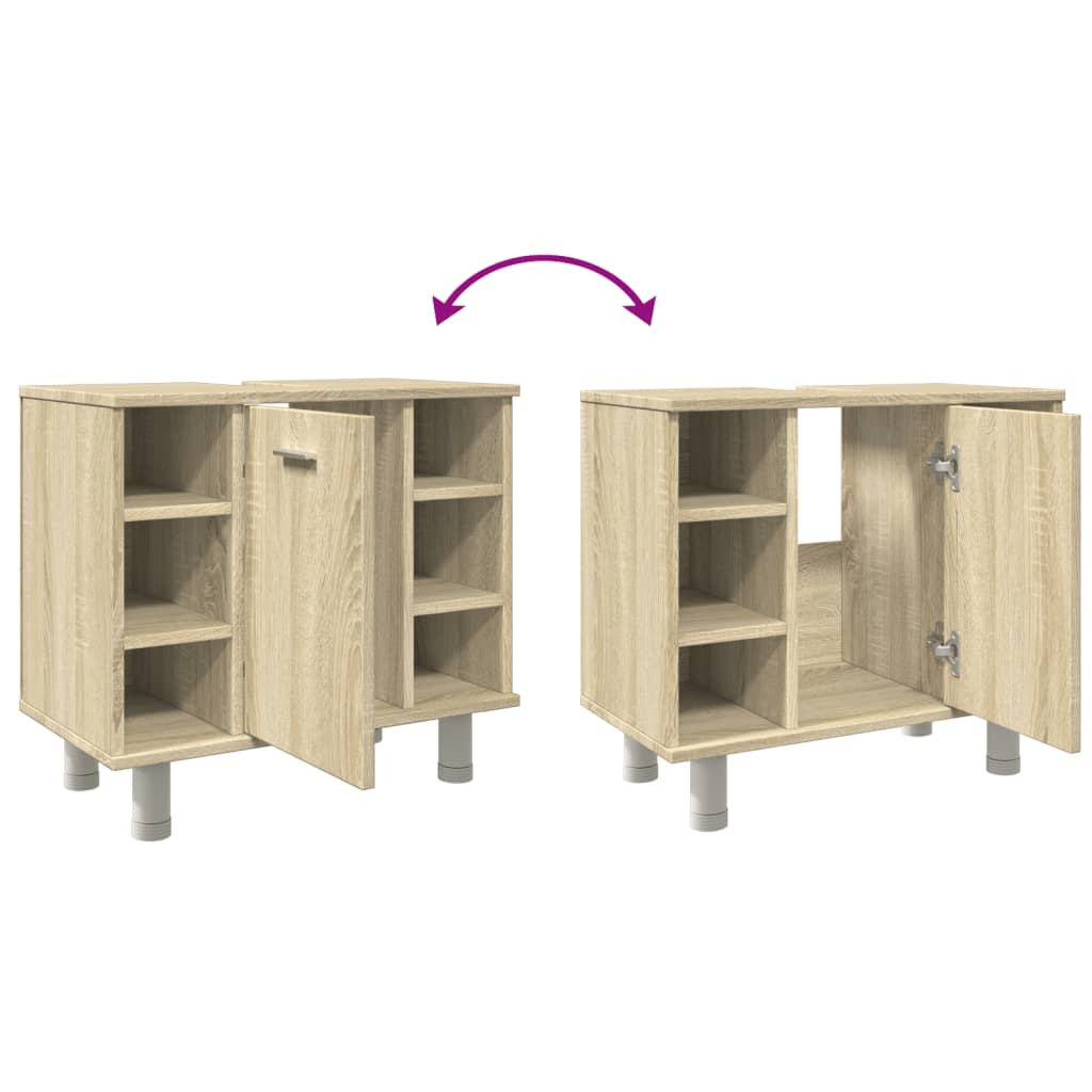 vidaXL Badezimmerschrank Sonoma-Eiche 60x32x53,5 cm Holzwerkstoff